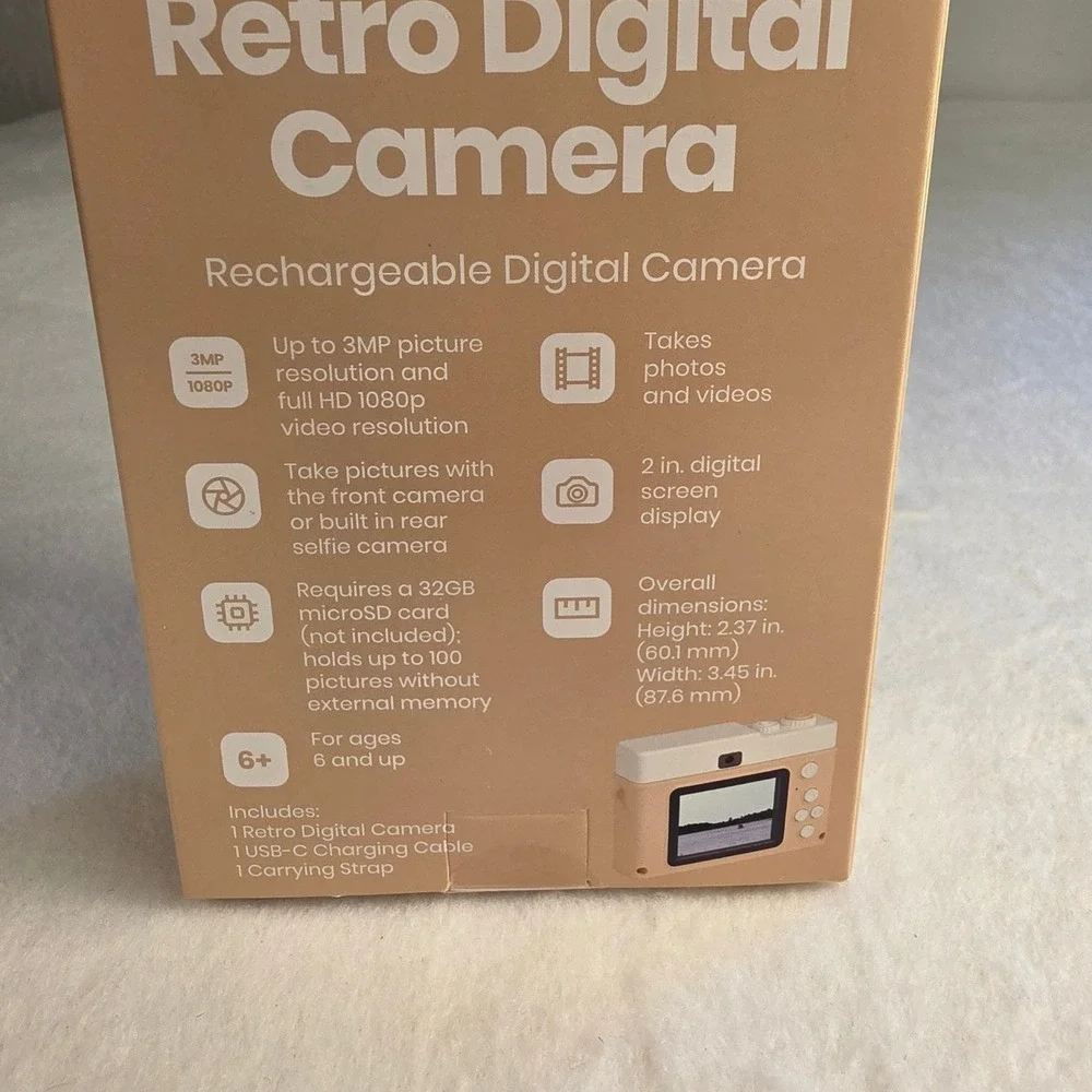 Retro Digital Camera Full HD 1080p Video Rechargeable Selfie Camera  080-17-1702